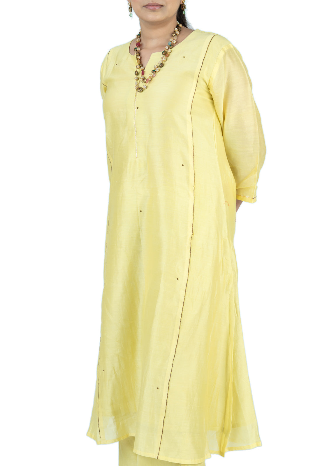 Festive Light Golden Chanderi 3-Piece Set
