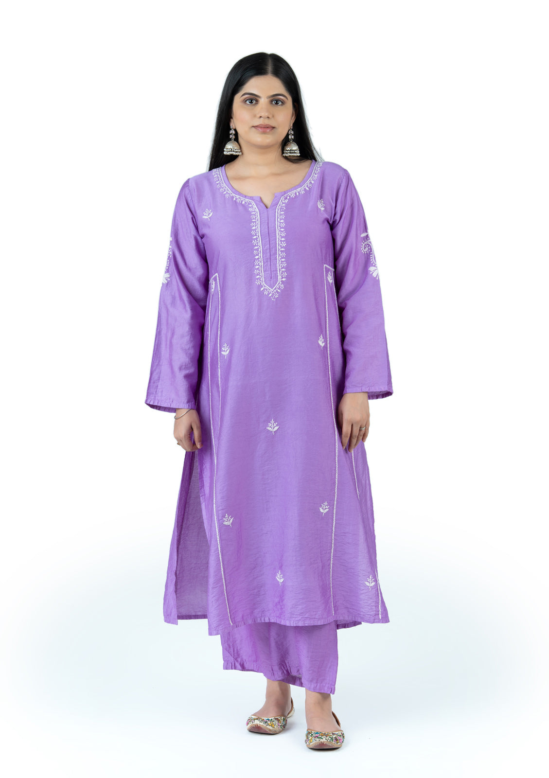 Soft lavender Chanderi Kurta Set