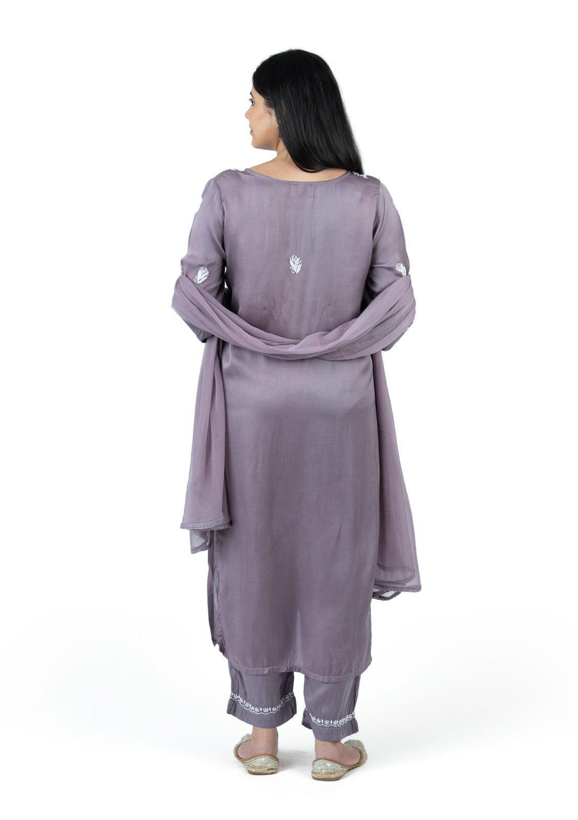Lavender Modal Satin Suit Set