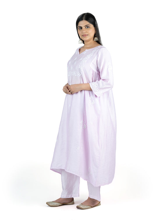 Lilac Chanderi Co-ord Set