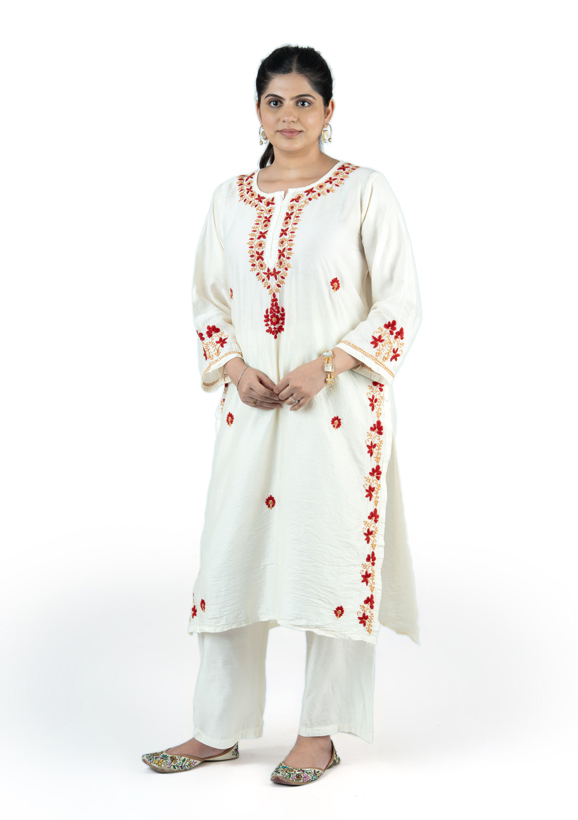 Premium Chanderi Chikankari Suit Set