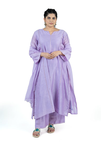 Soft Lavender Chanderi 3-Piece Set