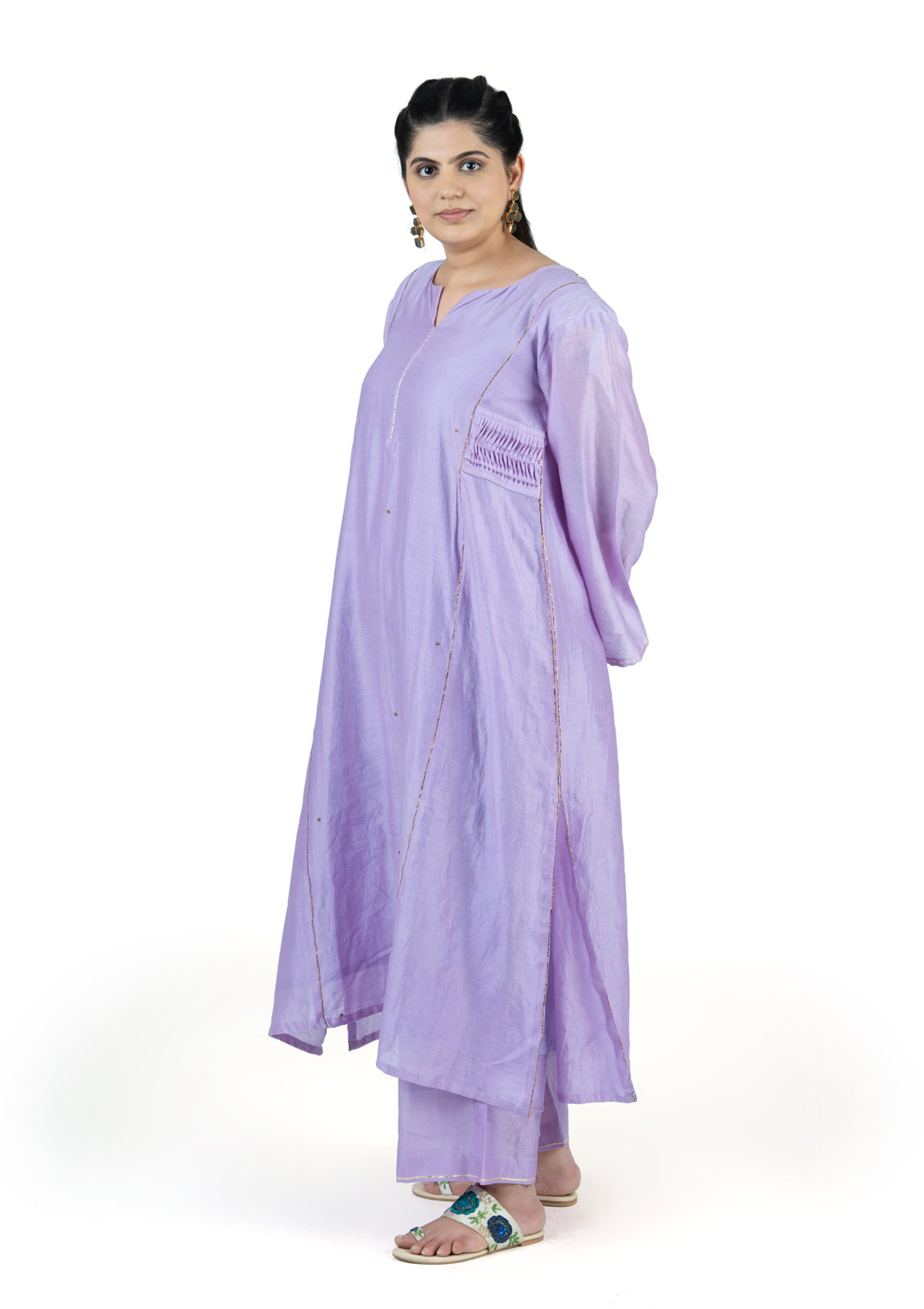 Soft Lavender Chanderi 3-Piece Set