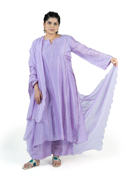 Soft Lavender Chanderi 3-Piece Set