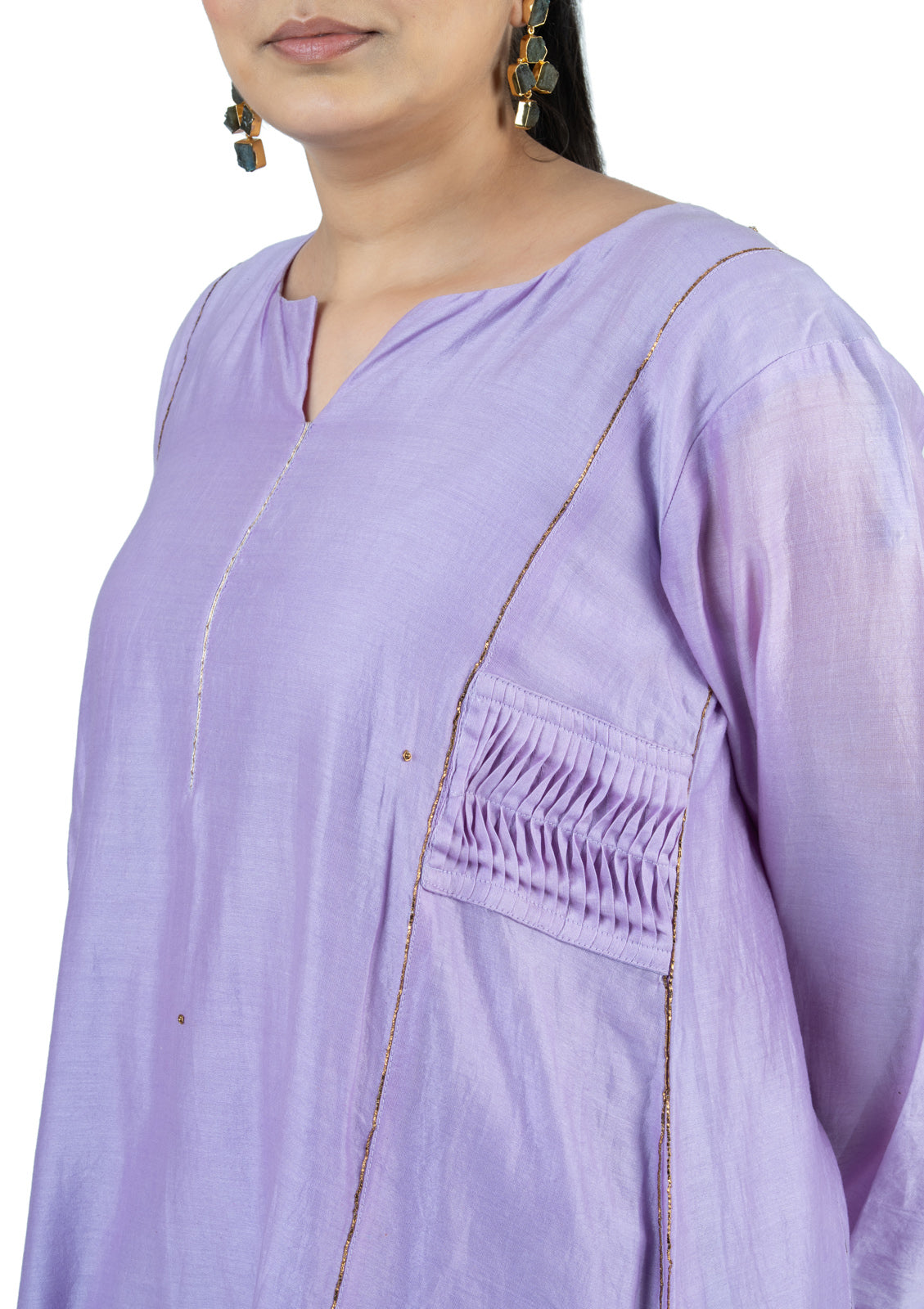 Soft Lavender Chanderi 3-Piece Set