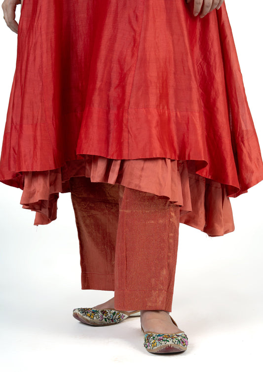 Chanderi 3-Piece Double-Layer Anarkali Set
