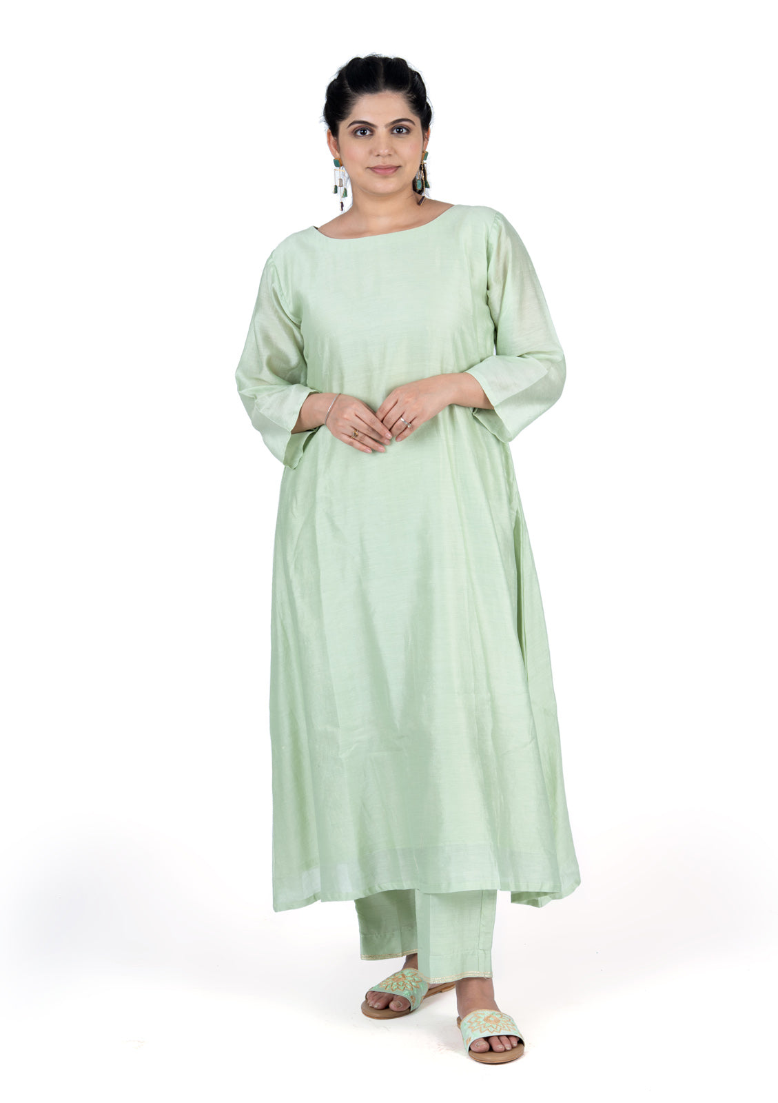 Mint Green Chanderi 2-Piece Coord Set