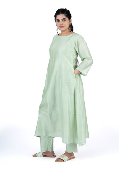 Mint Green Chanderi 2-Piece Coord Set