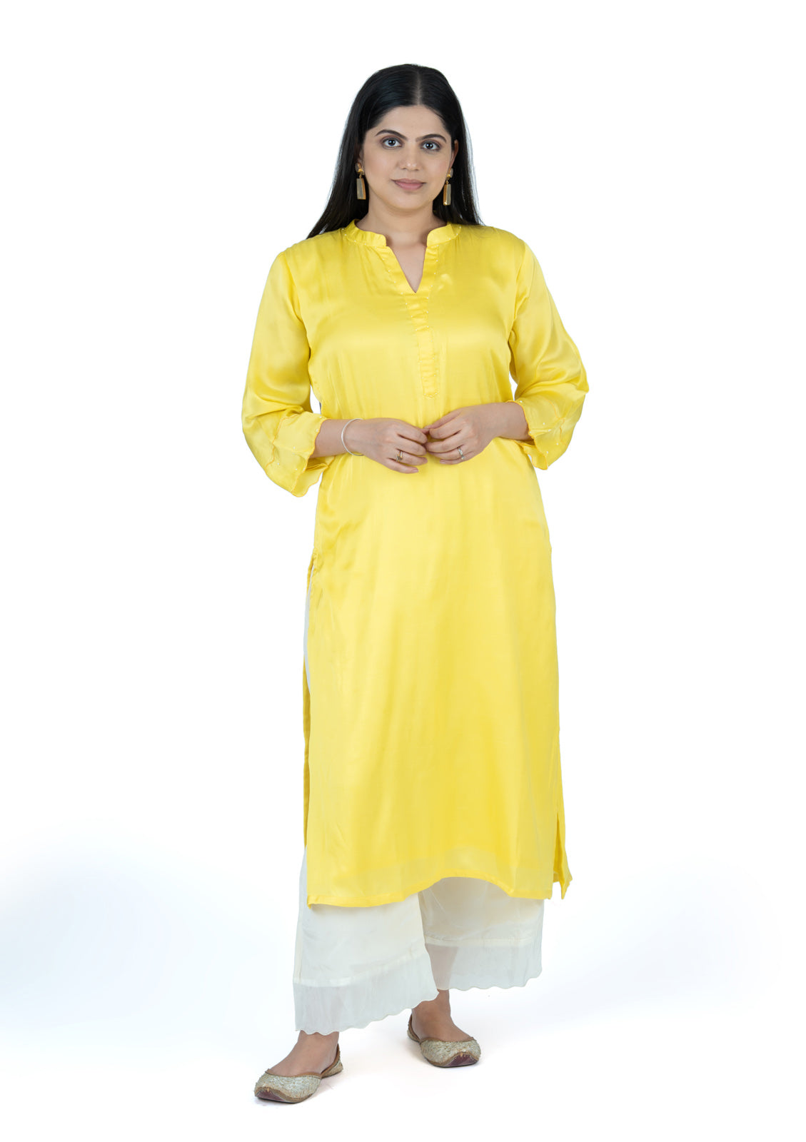 Sunshine Yellow Habutai Silk Kurta