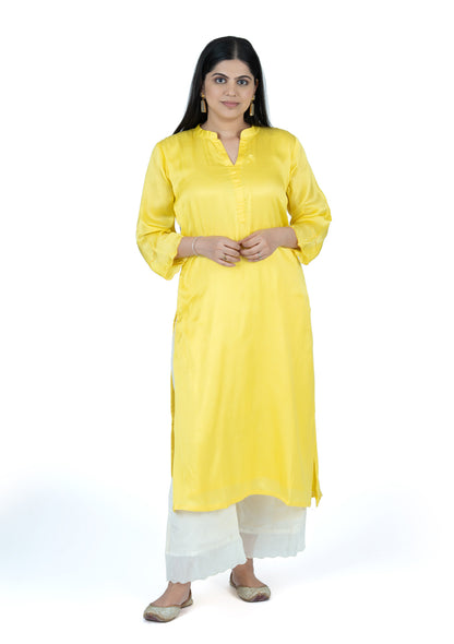 Sunshine Yellow Habutai Silk Kurta