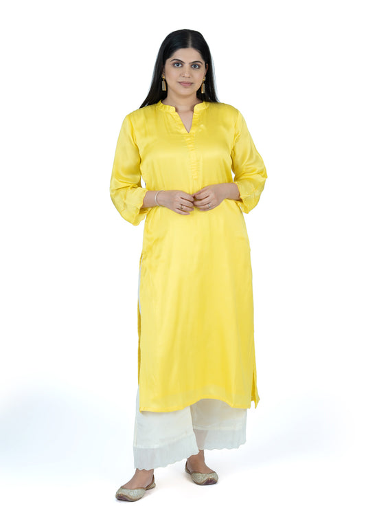 Sunshine Yellow Habutai Silk Kurta