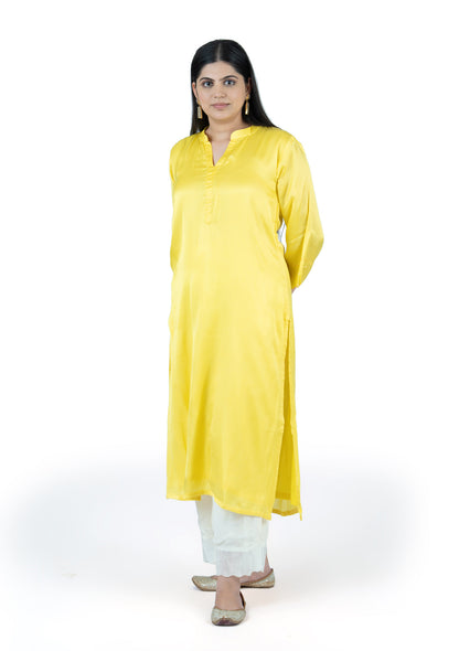 Sunshine Yellow Habutai Silk Kurta