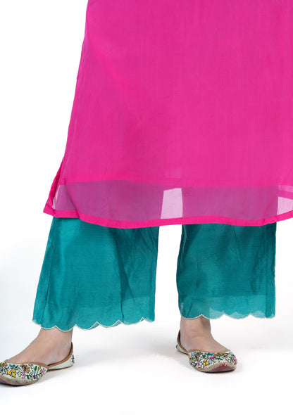 Organza Silk Hand-Embroidered 3-Piece Set