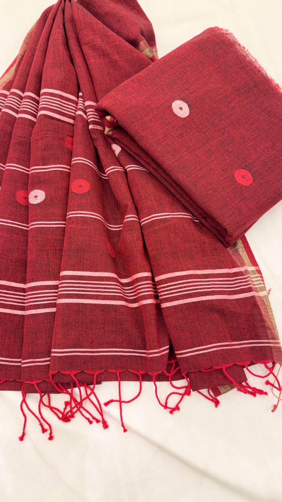Jamdhani Handspun Pure Cotton Top & Dupatta Set